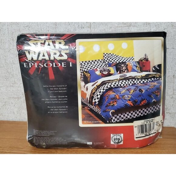 New SEALED Vintage Star Wars Episode 1 Phantom Menace Twin Sheet Set - Picture 7 of 11